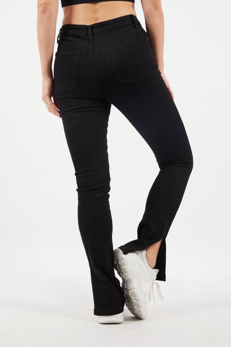 Cropp Women Regular Fit Stretchable Denim Jeans, Black - Image 3